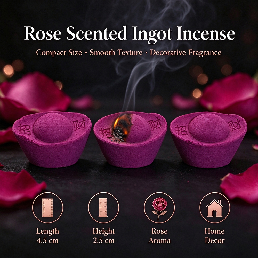 Candle Making Jug - Rose-Flavored Large Gold Ingot-Shaped Incense, 2.5cm