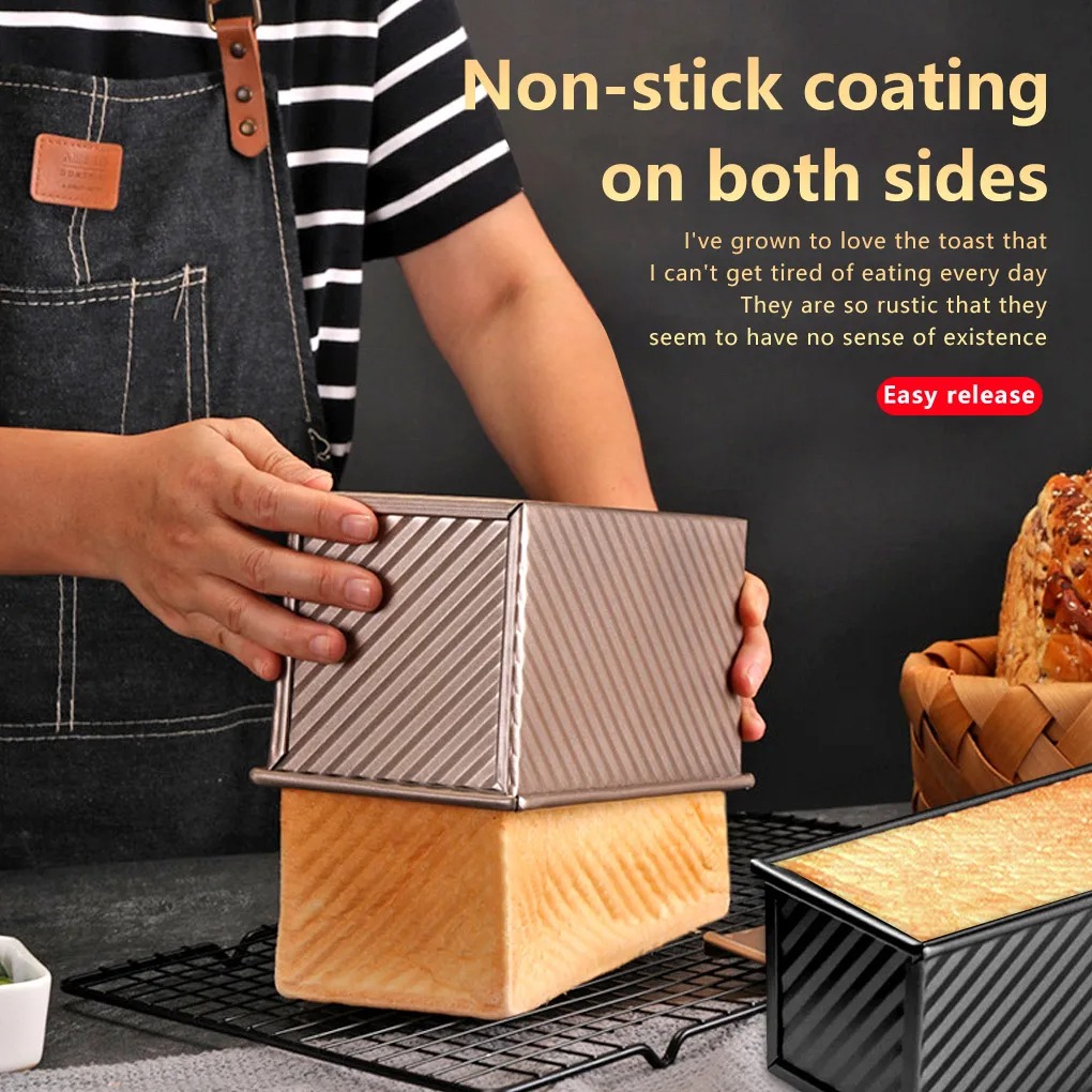 Rectangle Loaf Pan Baking Toas - Tin Container Lid recension och pris
