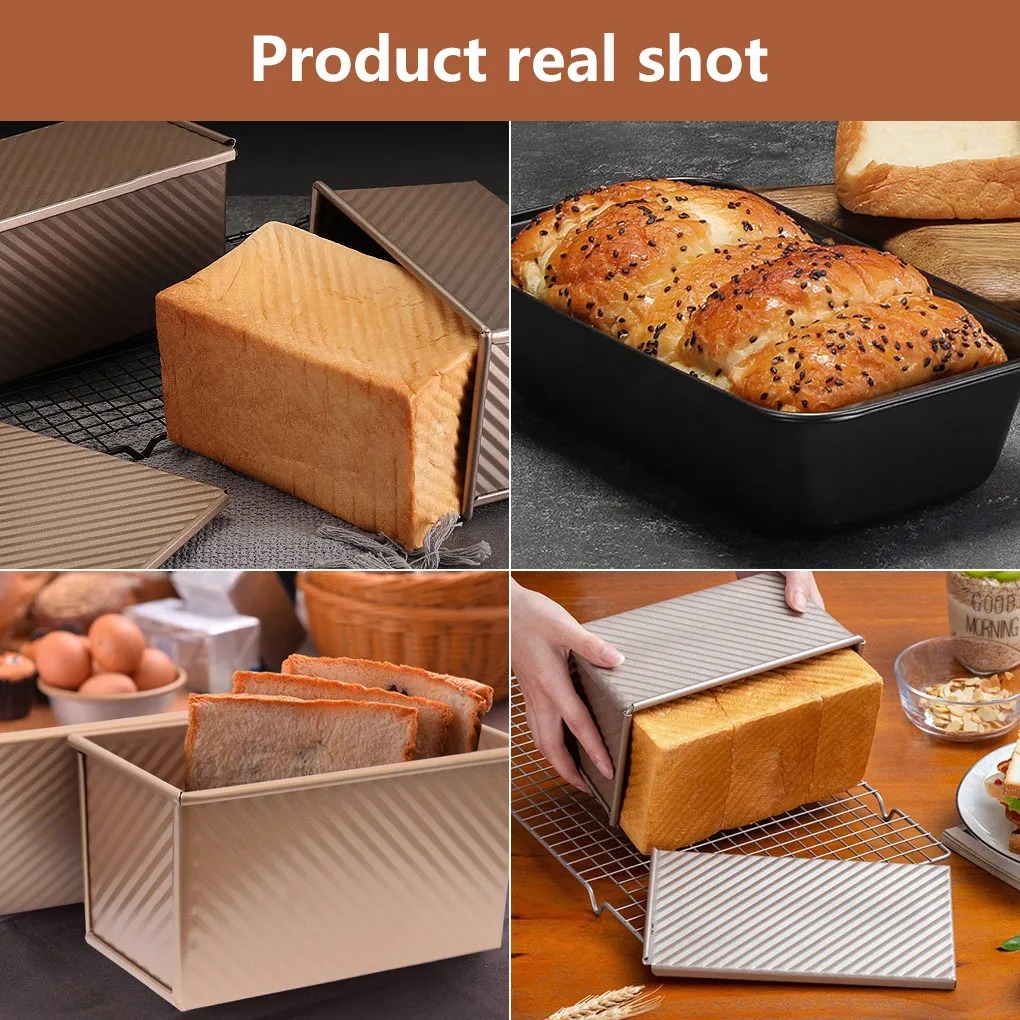 Rectangle Loaf Pan Baking Toas - Tin Container Lid recension och pris
