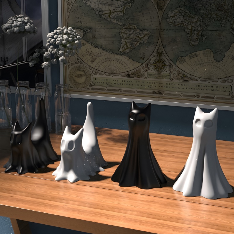 Ghost Cat Halloween Desktop Or - Candle Making Tutorial recension och pris
