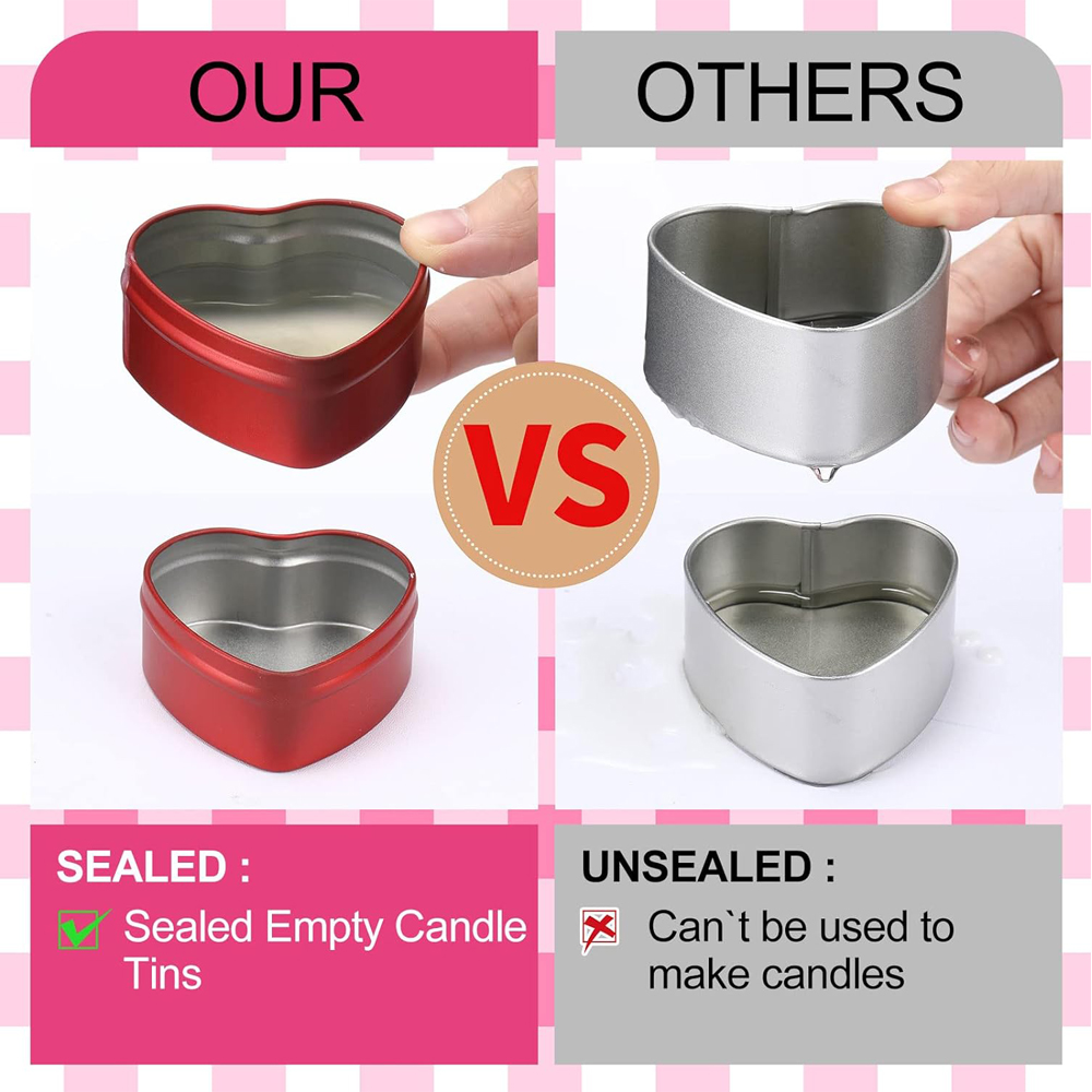 2 oz Heart Shaped Metal Tins w - Candle Making Jug recension och pris