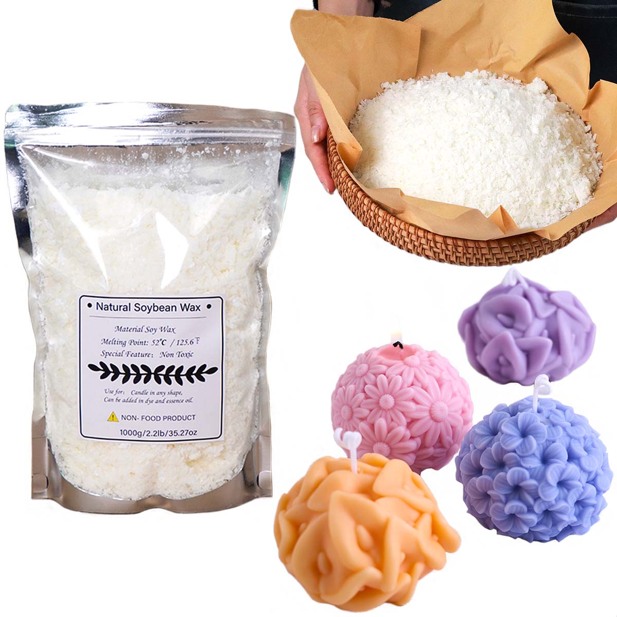 100/250/500/1000g Natural Soy  - Candle Making Kits recension och pris