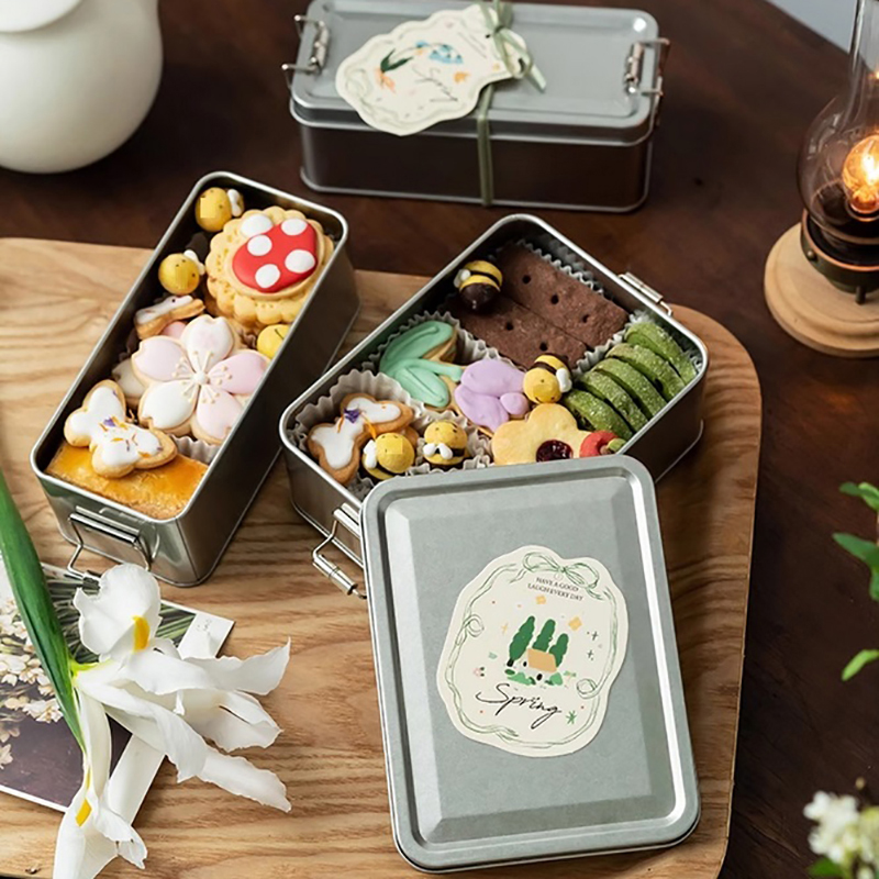 Rectangular Tinplate Cookie Ti - Tin Container Lid recension och pris